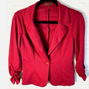 Auline Collection Women Burgundy Blazer Lg Beautiful Soft Casual Jacket EUC!